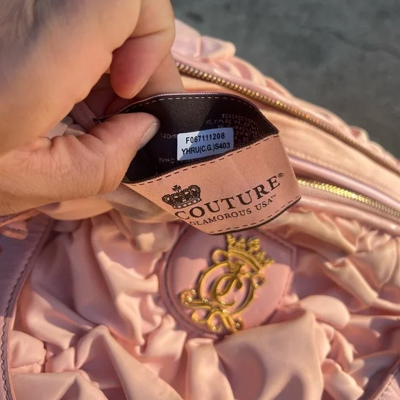 OG Juicy Couture Baby Pink Y2K 2008 Ruched Ruffle Purse - Picture 7 of 7